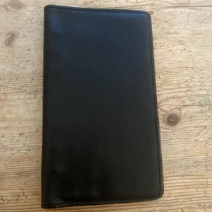 Vintage Filofax Slimline Personal Organiser Soft Black Leather Case Gold Logo - Picture 1 of 19