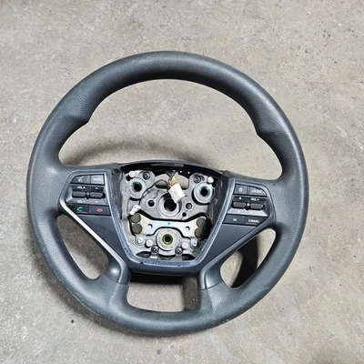 Volante Hyundai Sonata SE 2015-2017 con botones de control OEM cuero negro Foto 1 de 4