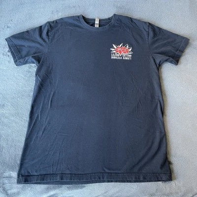 Camiseta grande Lilium Tattoo Honolulu Hawaii manga corta azul con logotipo Foto 1 de 4