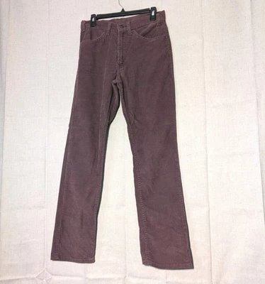 Vintage 70s 80s Levi’s White Tab Corduroy Five Pocket Boot Jean 31 X 32 Purple  - Image 1 of 4