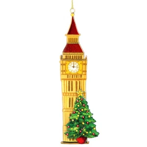 Gisela Graham Big Ben London Christmas Tree Decoration Hanging Ornament - Picture 1 of 1