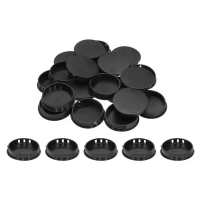 30 Stück Nylon-Lochstopfen 2" runde Bohrschraubenlochstopfen-Abdeckungen schwarz - Bild 1 von 4