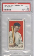 1909 E92 Dockman & Sons Gum Art Devlin - PSA 3.5