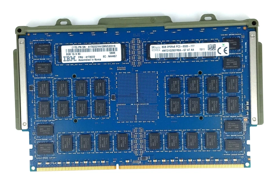 *LOTE DE 10*IBM 41T8222 8GB DDR3-1066 PC3-8500 CUoD DIMM (SK Hynix HMT31GZ8EFR8A) Foto 1 de 4