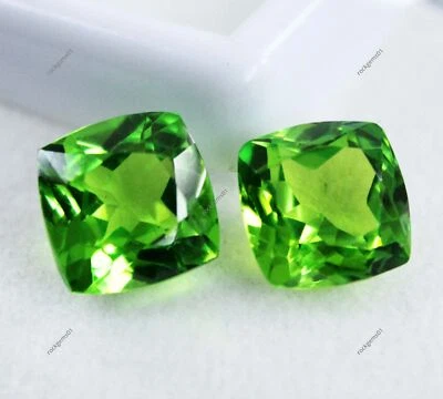 Flawless 18.50 Ct Natural Green Peridot Cushion Cut Certified Loose Gemstones - Image 1 of 4