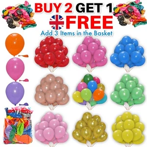 Balloons Helium Birthday Latex 10-100Pcs Party Quality BALOONS Decor Wedding UK - Picture 1 of 29