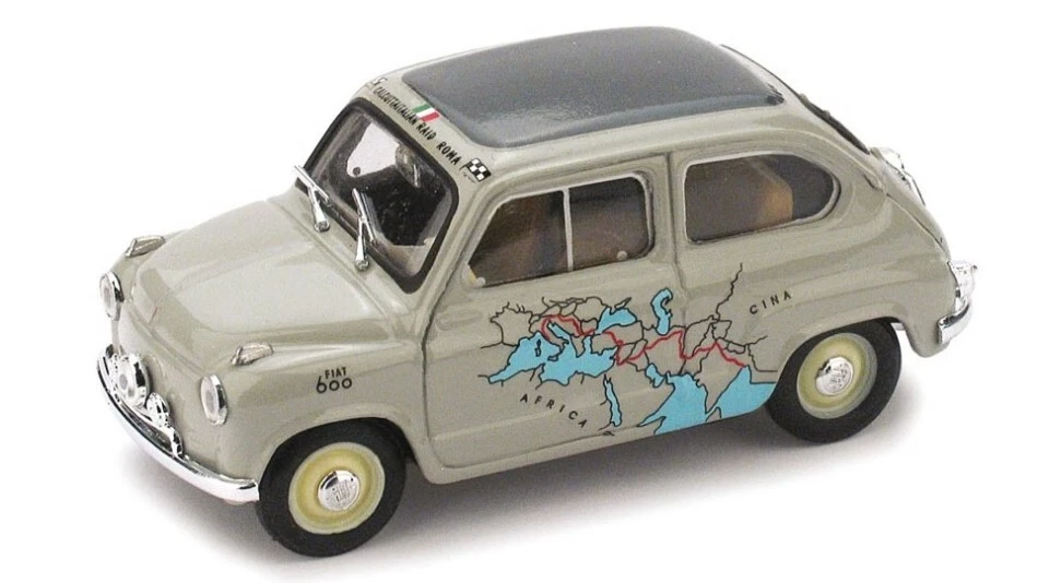 Brumm FIAT 600 RAID CALCUTTA-ROMA 1955 Km 13260 MARTIGNONI-RABEZZANA 1:43 - Immagine 1 di 1