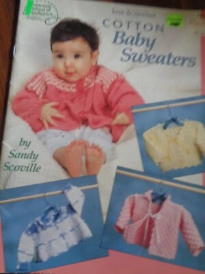 AMERICAN SCHOOL OF NEEDLEWORK KNIT CROCHET COTTON BABY SWEATERS PATTERNS - Image 1 of 2