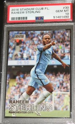 Topps Stadium Club Premier League 2016 Raheem Sterling PSA 10 gemas como nuevo Foto 1 de 2