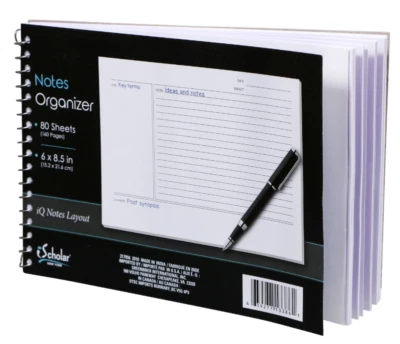 iScholar(R) Organizadores de Lista de Notas Encuadernadas en Espiral 6" x 8.5" 80 Hojas (160) Páginas Foto 1 de 2