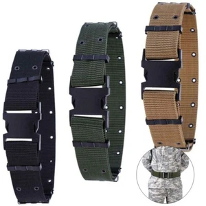 Tactical Pistol Belt Metal Clip Attach Buckle Military Combat Outdoor Heavy Duty - Picture 1 of 14