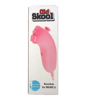 Old Skool Nunchuk Controller for Nintendo Wii and Wii U - Pink - Image 1 of 3
