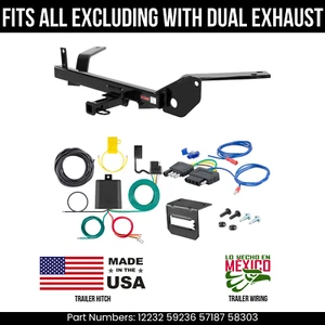 For 88-94 Lincoln Continental Trailer Hitch w/ 5Pin Wiring All Exc Dual Exh Curt - Picture 1 of 4