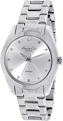Reloj pulsera Kenneth Cole New York KC4947 Rock Out esfera plateada diamantes para mujer Foto 1 de 2