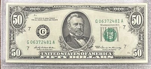 1969 Chicago G Note $50 Dollar Bill 50BL68 - Picture 1 of 2