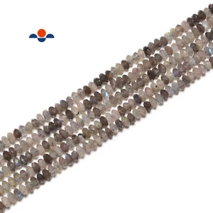 Multi Color Labradorite Faceted Rondelle Beads Size 3x4.5mm 15.5'' Strand - Picture 1 of 2