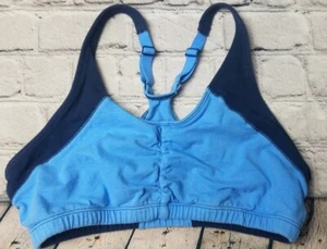 Fruit Of The Loom Women 36 Blue Ruch Color Block Racerback Gym Sport Bra - Picture 1 of 7