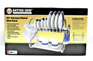 NIB Better Chef Dishrack drain board DR-16 16 in Chrome plated S-shaped 2tier H - Picture 1 of 12