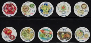 Japan 2023 Delicious Food / Oiishi Nippon 84Y Complete Used Set Sc# 4706-4715 - Picture 1 of 1