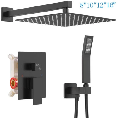 SENLESEN Shower Faucet System Combo Set 2 Function Rainfall Head Mixing Valve Wall Mount