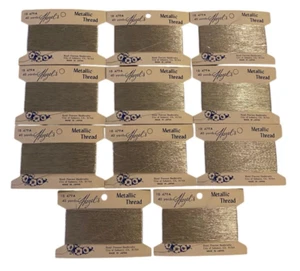 Vintage Hazels Metallic Thread Set Lot 11 Silver Glitter NEW 40 Yds Per New - Picture 1 of 4