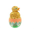 Parvae Golden Light Topaz Crystal Easter Duck In Enamel Shell Gold Plated