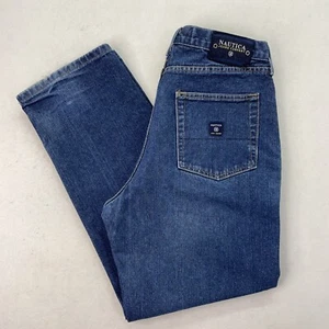 Nautica 9P3500 Mens Blue Jeans Actual Size 34x31 USA Made 100% Cotton - Picture 1 of 12