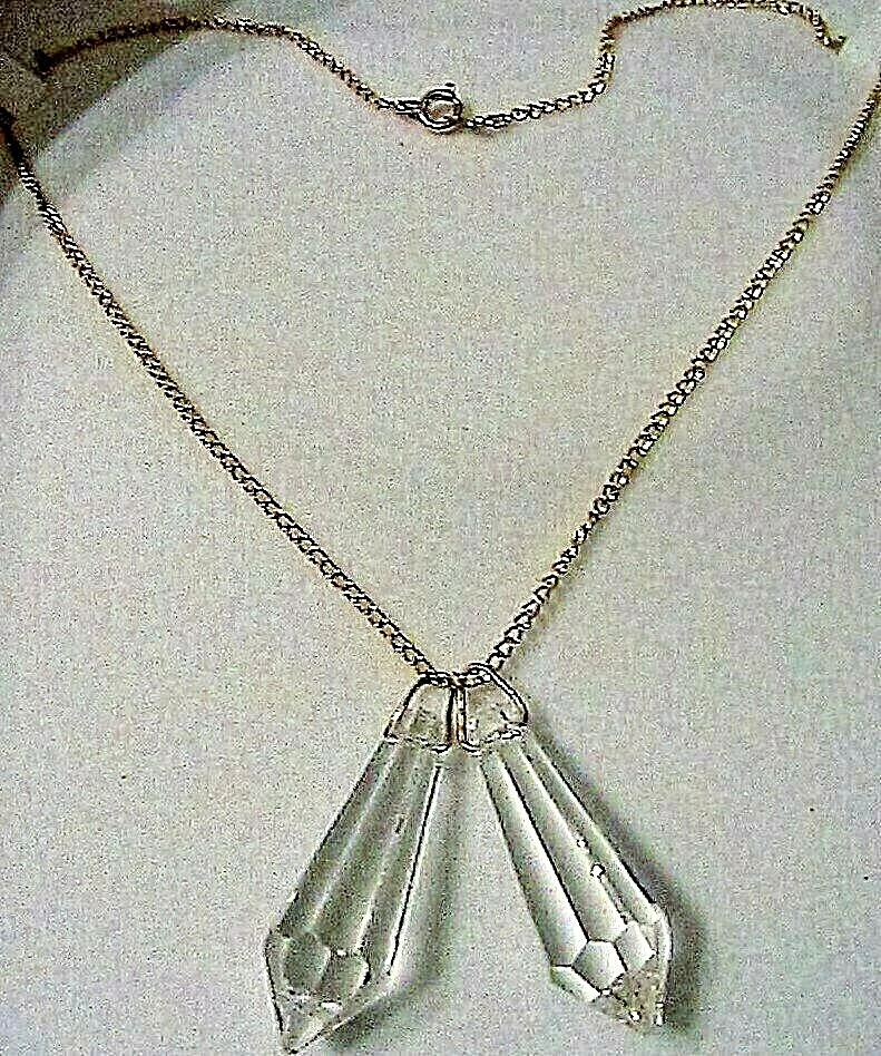 Collana donna con gocce di cristalli Swarovski argento dorato anallergico NUOVA - Immagine 1 di 1