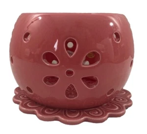 Yankee Candle pink plate & globe candle holder NEW - Picture 1 of 7