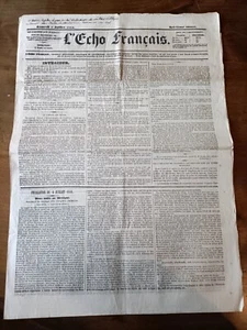 Vieux Journal - L'Echo Français Journal Quotidien - 16ème ANNEE 1844 - Mexique - Imagen 1 de 2