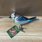 Old World Christmas Bright Blue Jay Tree Ornament Glass Clip On Decoration Bird