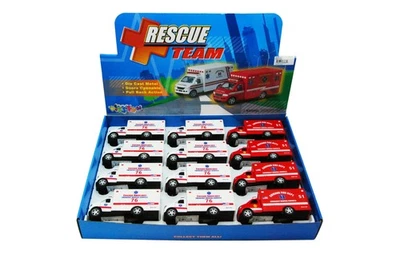 КОРОБКА ИЗ 12 ЧИКАГО СПАСАТЕЛЬНОЙ КОМАНДЫ СКОРОЙ ПОМОЩИ 5 «ЛИТОЙ АВТОМОБИЛЬ KINSMART 5259DCG - Изображение 1 из 4