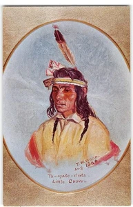 Indianer LITTLE CROW Minnesota Sioux Indianer 1950er Vintage Postkarte - Bild 1 von 2