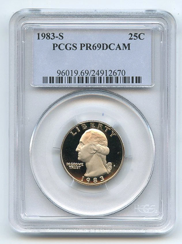 1983 S 25C Washington Quarter Proof PCGS PR69DCAM - Imagem 1 de 1