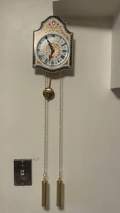 Vintage Email Studios Steinbock Handmade Austrian Pendulum Ceramic Clock - Bild 1 von 12