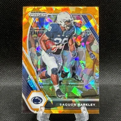 2021 Panini Prizm Draft Picks - Saquon Barkley #88 Orange Ice Prizm - Image 1 of 4