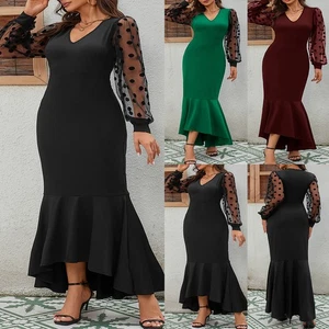Plus Size 18-24 Womens Sexy Maxi Dress Evening Party Cocktail Fishtail Ball Gown - Picture 1 of 17