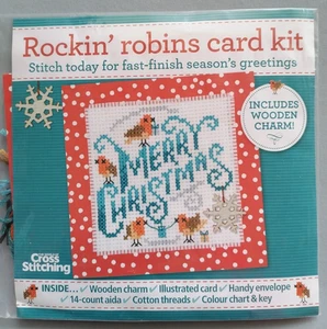 COUNTED CROSS STITCH Kit, "Rockin' Robins", 10x10cm - World of Cross Stitching - Picture 1 of 3