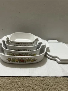 Corning Ware Spice Of Life 5 Piece Set Casserole Petite Vintage 70s - Picture 1 of 24