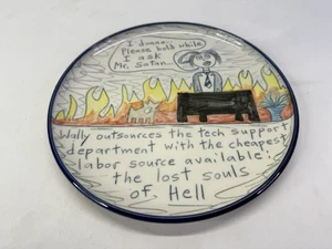 Wallyware Tom Edwards Keramik Teller signiert 10,5" Jerry Falwells Erotik Fantasy - Bild 1 von 4