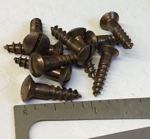 3/4”x 9 ANTIQUE COPPER BRONZED RAISED HEAD STEEL VINTAGE WOOD SCREWS 10no - Picture 1 of 2