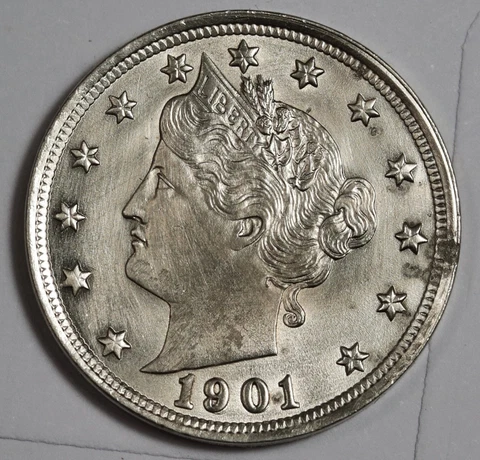 1901 Liberty Nickel.  BU.  184142 Cover