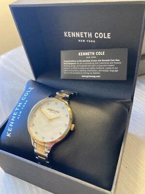 Kenneth Cole KC51058001 Mother-of-Pearl Crystal Dial Women's Two - Tone Watch  - Image 1 of 4