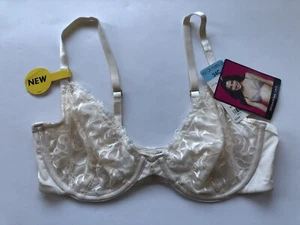 NWT Lily Of France Sensational Lace Underwire Bra 2177140 Ivory 34C - Picture 1 of 7