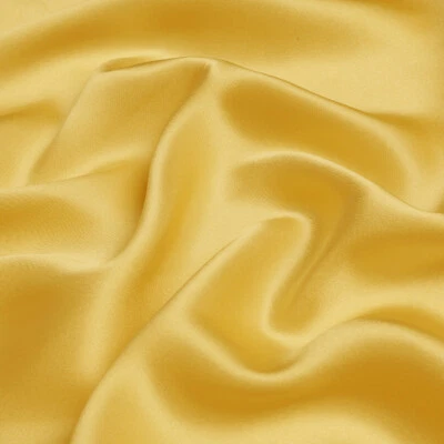 Tela de seda dorada 100 % pura morera por yarda 44" ancho 19 mm grado 6A Foto 1 de 4