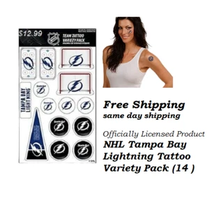 Tampa Bay Lightning temporary tattoo 14 pc free shipping same day - Imagen 1 de 2