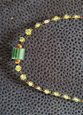 Pequeño delicado collar peridoto plata de ley 925 broche 18"" Foto 1 de 4