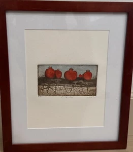 Armenian Art Painting Pointillism Pencil On Paper Signed Vartuhi Framed 51/95 - Picture 1 of 5