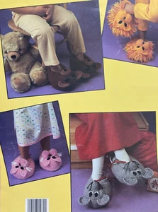 Animal Slippers Crochet Pattern Booklet Rare 8 designs, 3 sizes children’s S M L - Picture 1 of 2