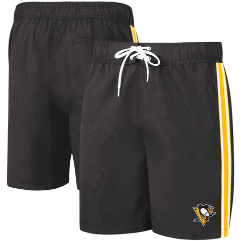 Men's G-III Sports by Carl Banks Black/Gold Pittsburgh Penguins Sand Beach Swim Cover